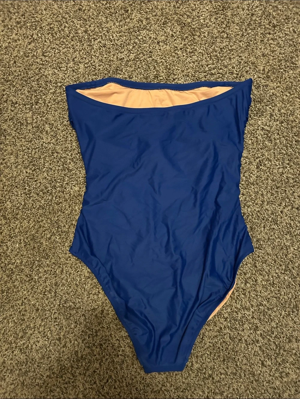 J. Crew Strapless Ruched One-Piece Swimsuit - Blue